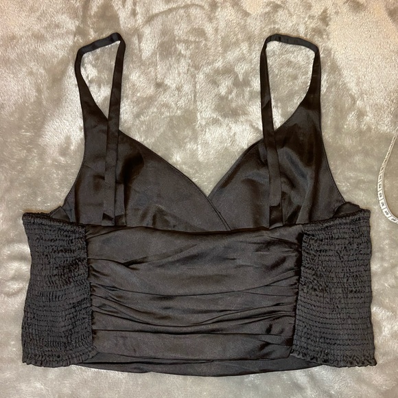 Zara NWT satin woman crop top Size Small - Picture 2 of 13